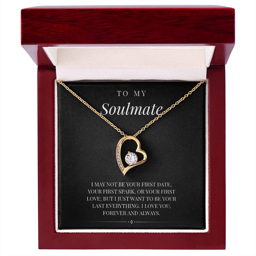 Forever Love Necklace – Heart Pendant with CZ Crystal, Gold Finish