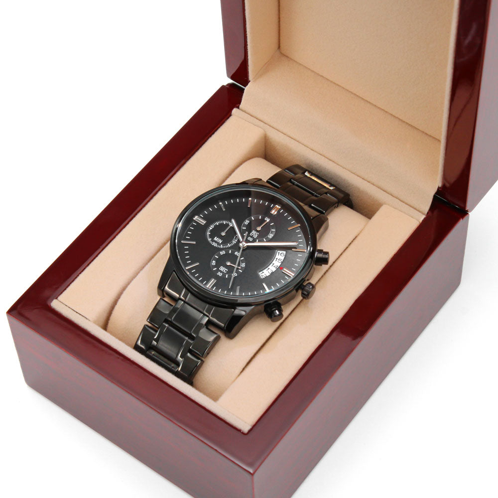 Custom Engraved Chronograph Watch – Personalized Gift for Him