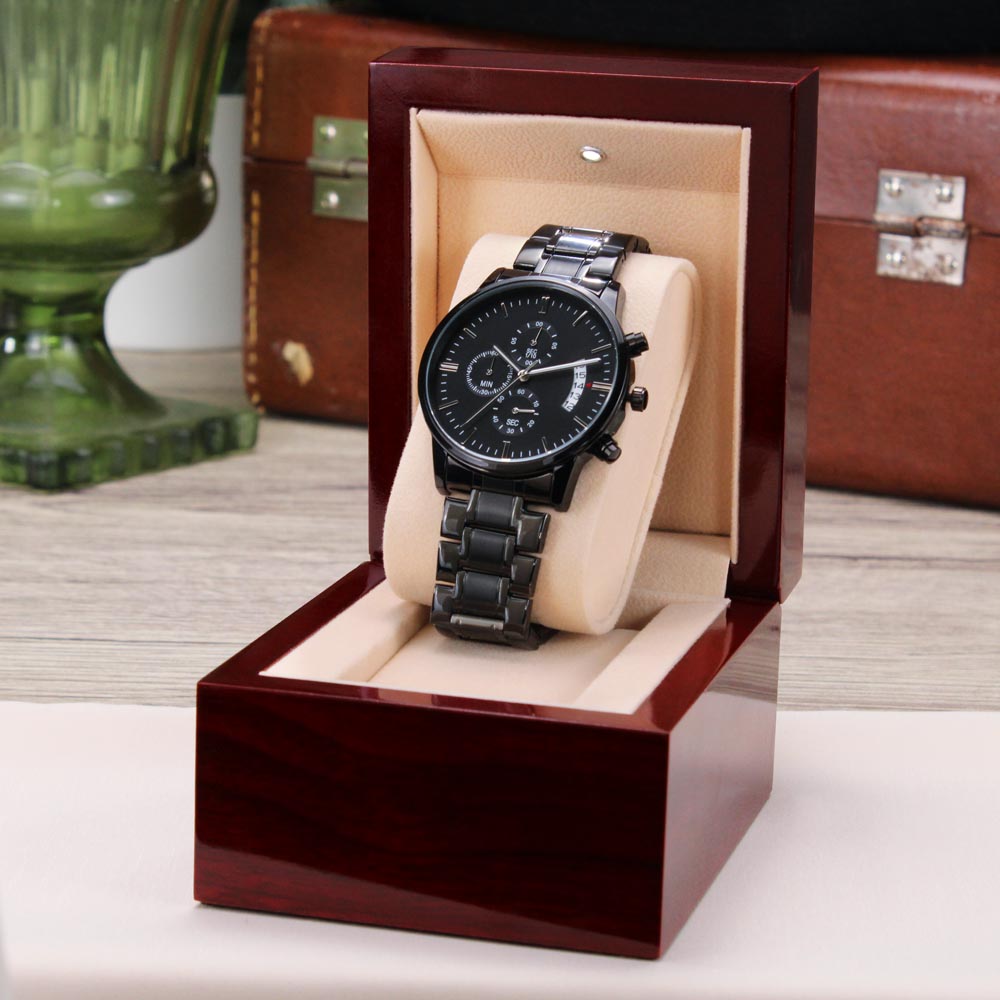 Custom Engraved Chronograph Watch – Personalized Gift for Him