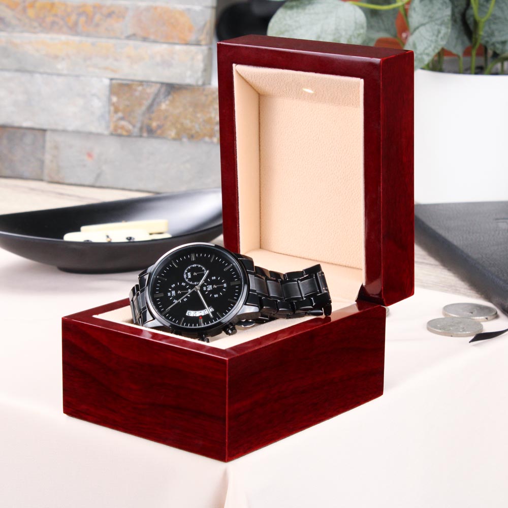 Custom Engraved Chronograph Watch – Personalized Gift for Him