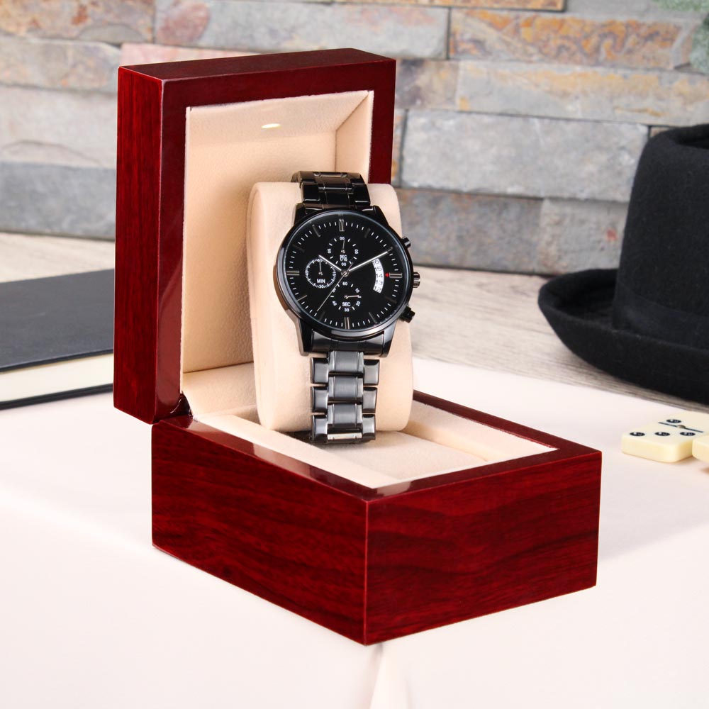 Custom Engraved Chronograph Watch – Personalized Gift for Him