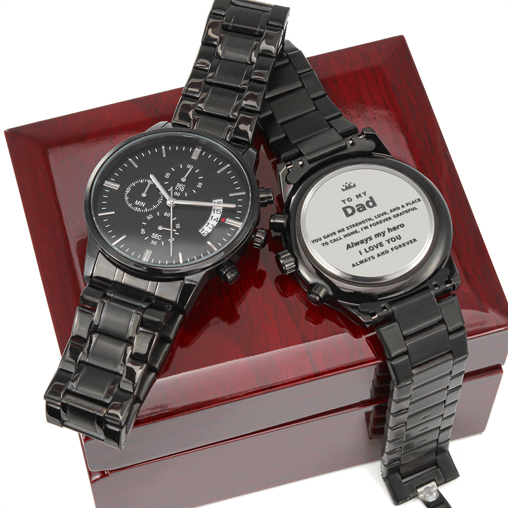 Personalized Chronograph Watch – Custom Engraved Gift for Dad