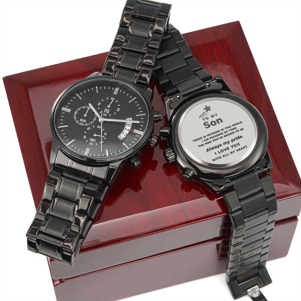 Engraved Chronograph Watch for Son – Personalized Copper Dial Keepsake