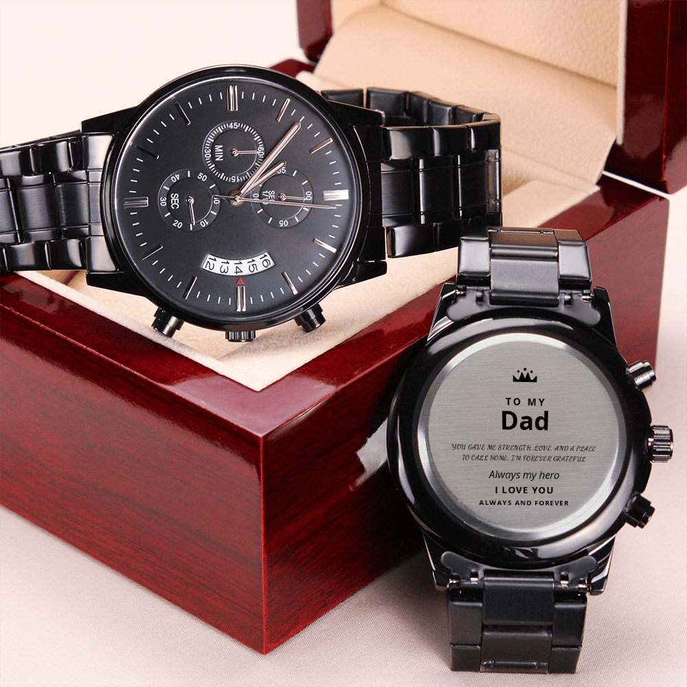 Personalized Chronograph Watch – Custom Engraved Gift for Dad