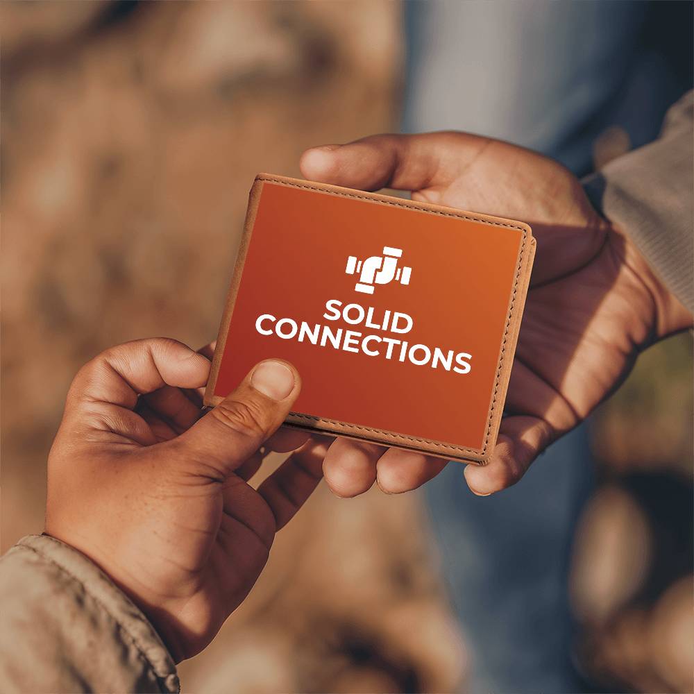 Solid Connections Leather Wallet — Custom Plumber Gift