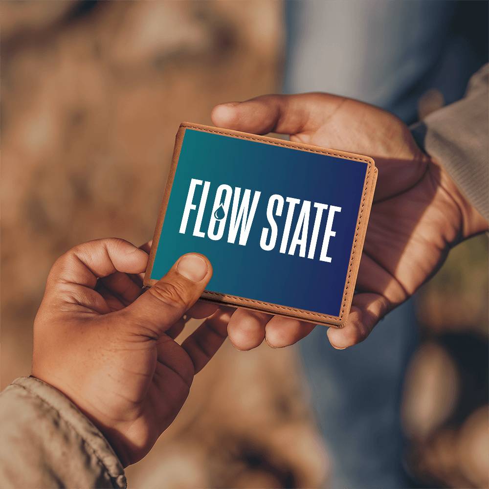 Flow State Leather Wallet — Custom Plumber Gift for Him