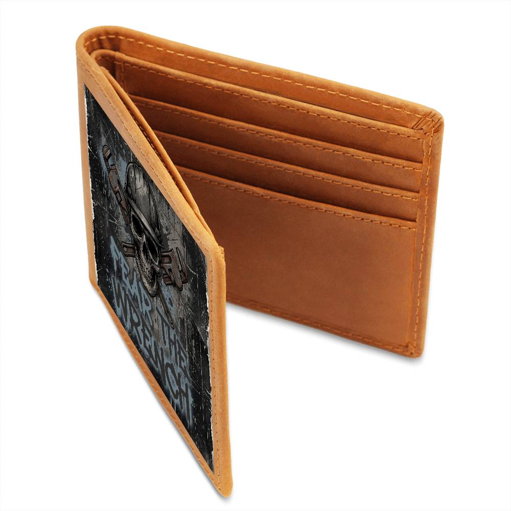 Fear the Wrench Leather Wallet — Custom Plumber Gift for Him