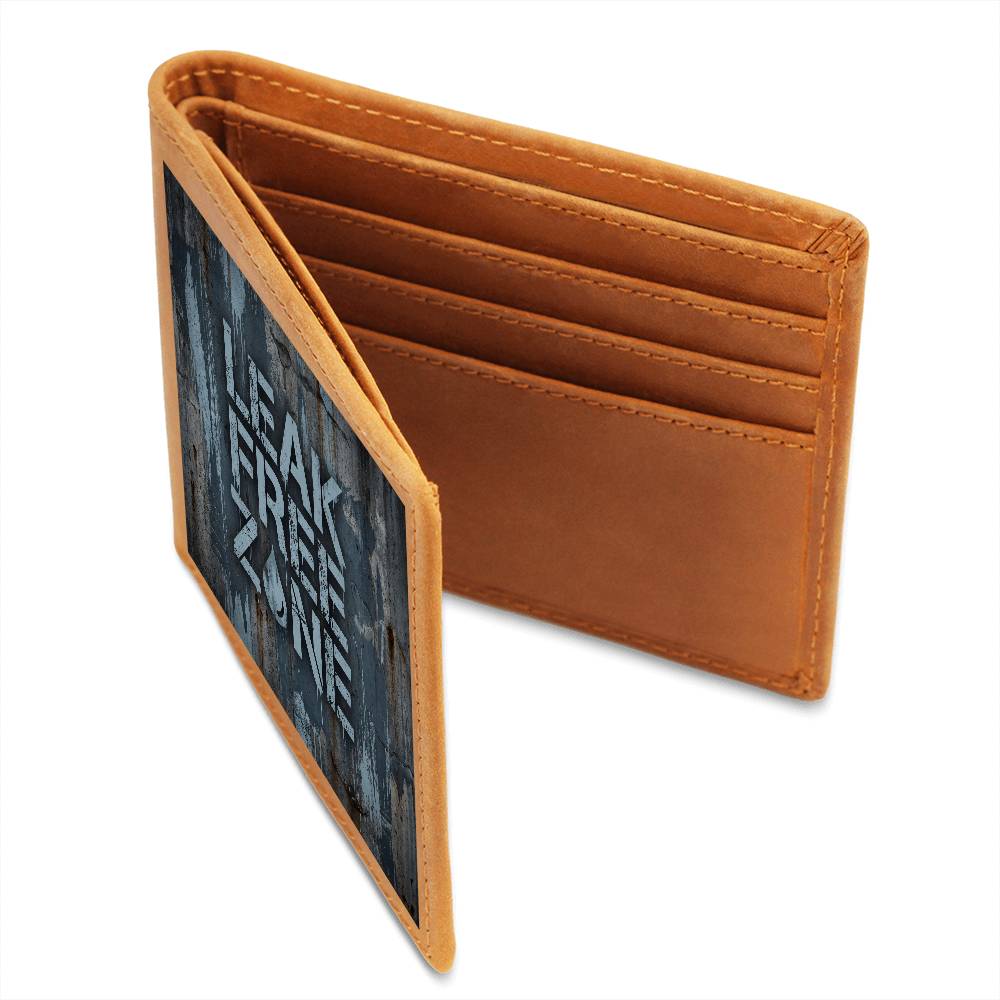 Leak Free Zone Leather Wallet — Custom Plumber Gift