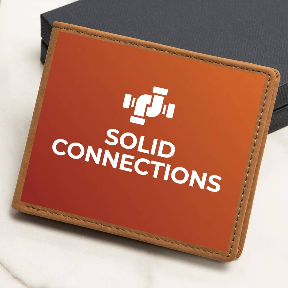 Solid Connections Leather Wallet — Custom Plumber Gift