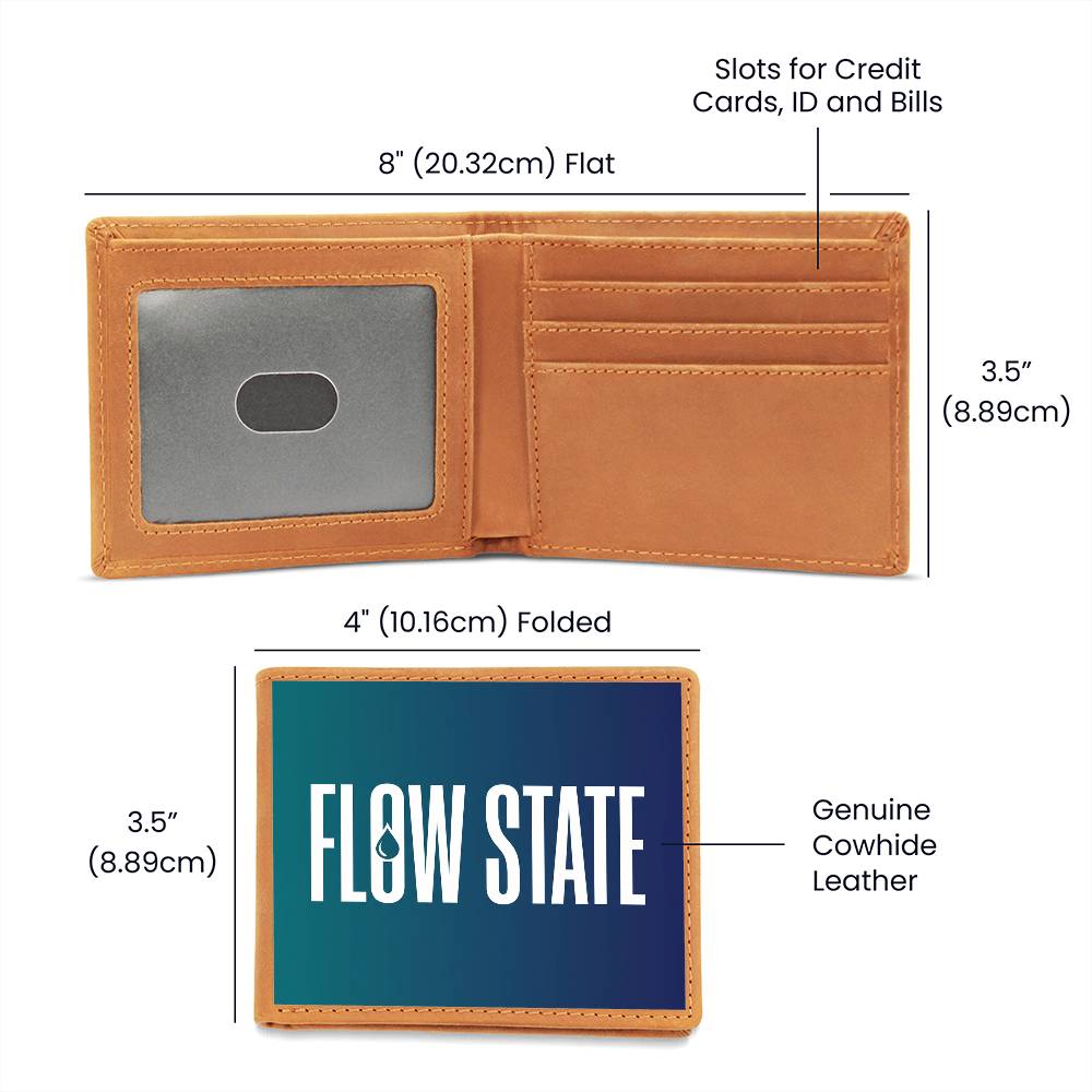 Flow State Leather Wallet — Custom Plumber Gift for Him