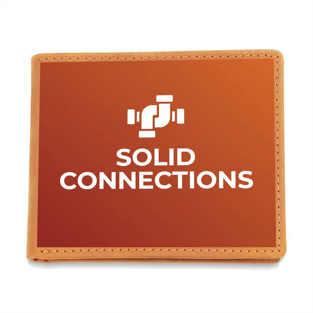 Solid Connections Leather Wallet — Custom Plumber Gift