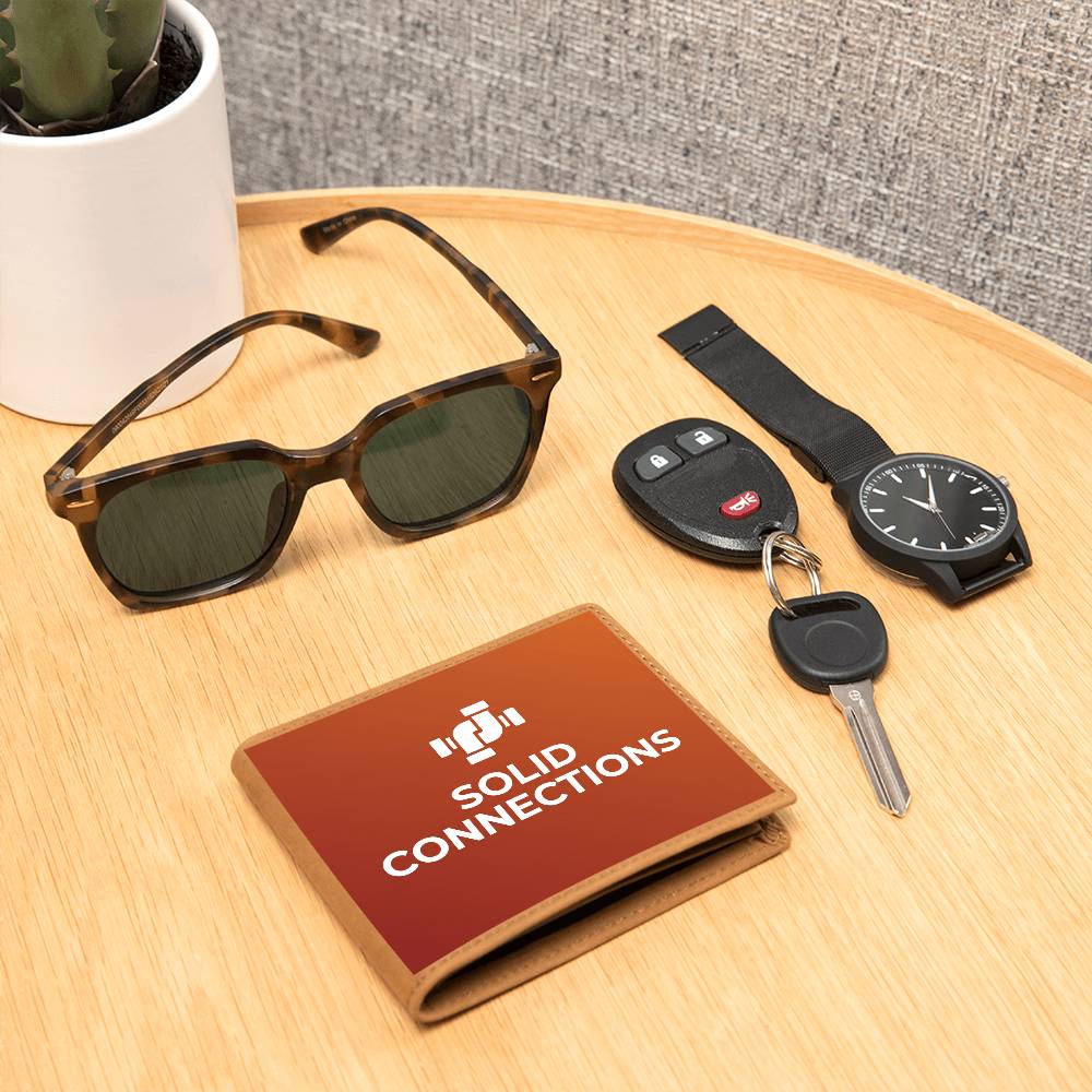 Solid Connections Leather Wallet — Custom Plumber Gift