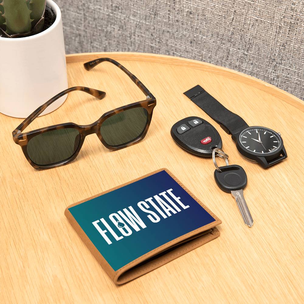 Flow State Leather Wallet — Custom Plumber Gift for Him