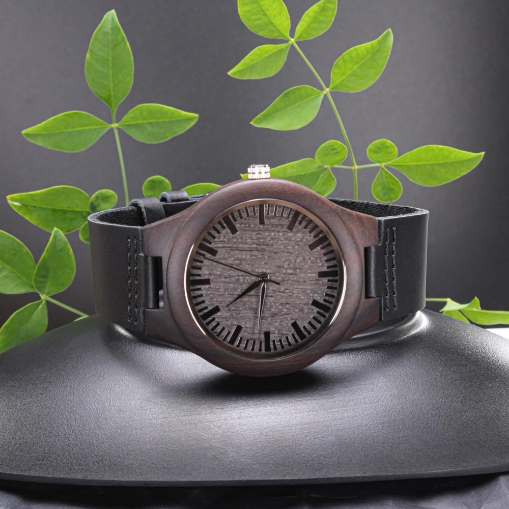 Engraved Wooden Watch for Son – Custom Sandalwood, Personalized Gift