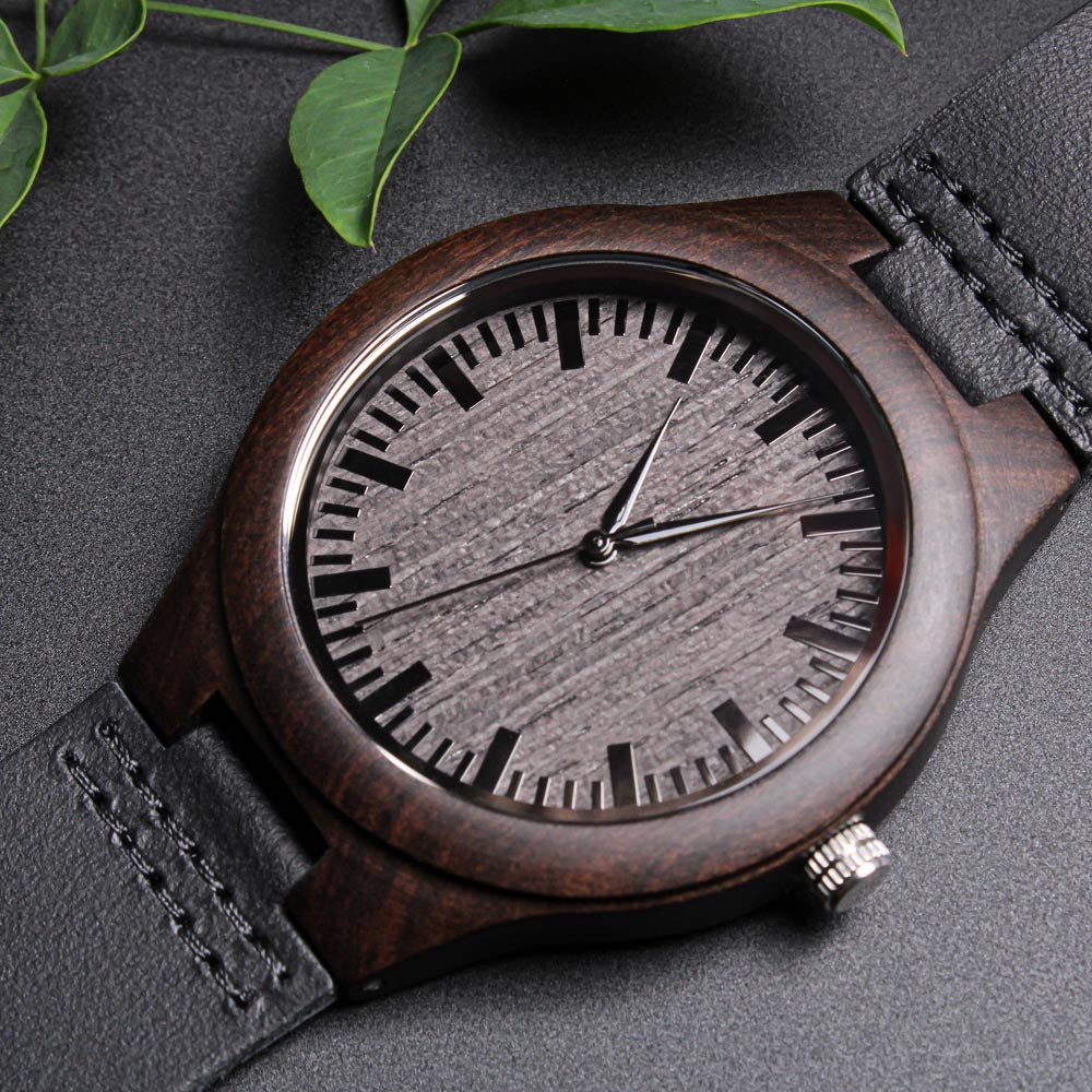 Engraved Wooden Watch for Son – Custom Sandalwood, Personalized Gift