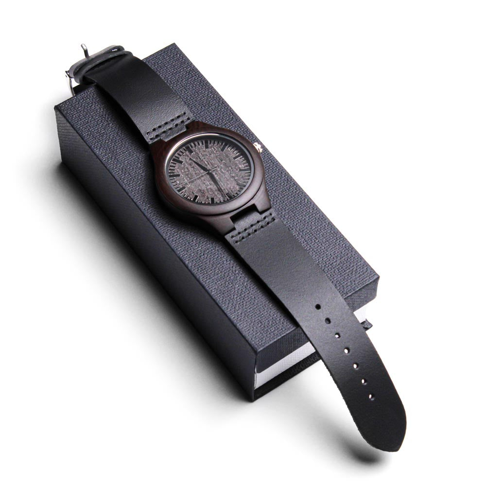 Engraved Wooden Watch For Dad – Custom Sandalwood, Personalized Gift for Him