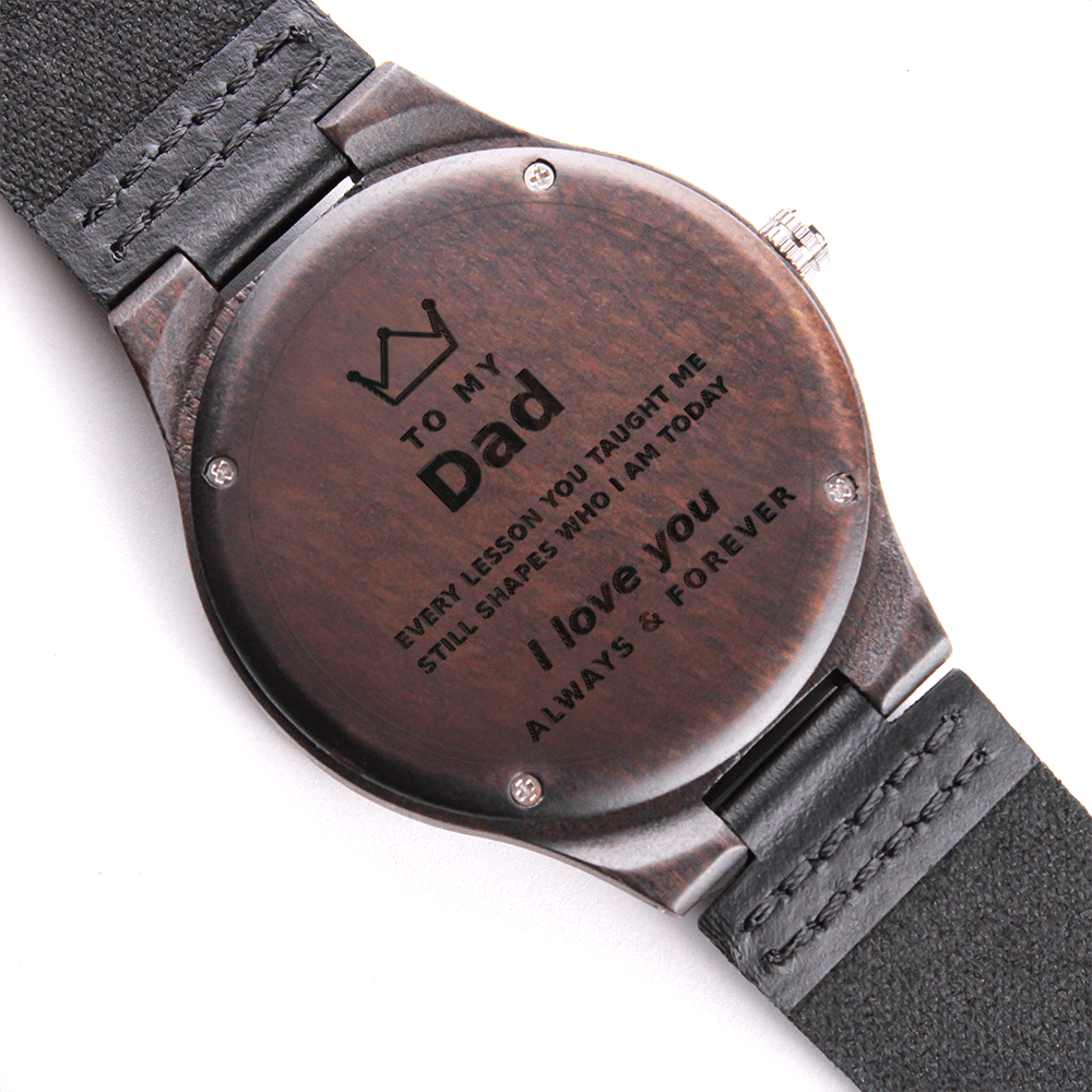 Engraved Wooden Watch For Dad – Custom Sandalwood, Personalized Gift for Him