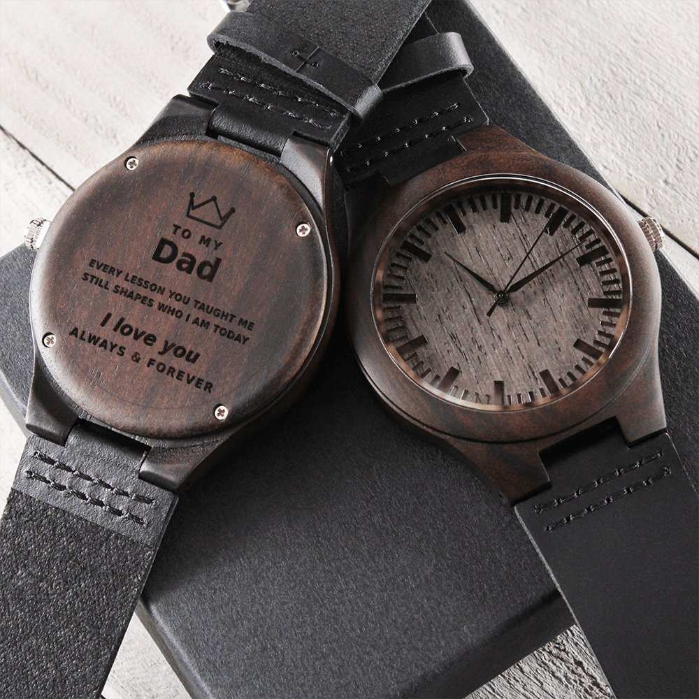 Engraved Wooden Watch For Dad – Custom Sandalwood, Personalized Gift for Him