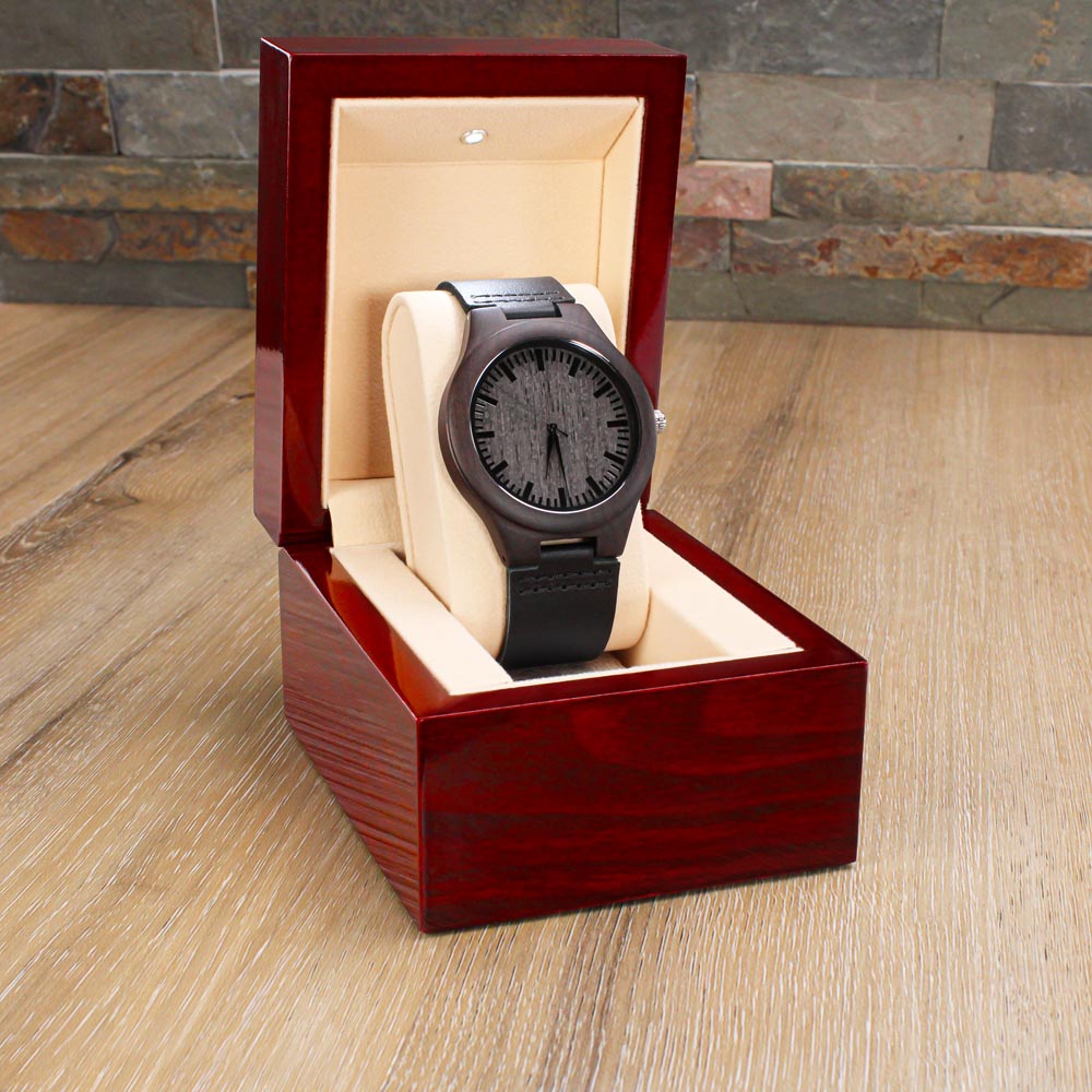 Engraved Wooden Watch for Son – Custom Sandalwood, Personalized Gift