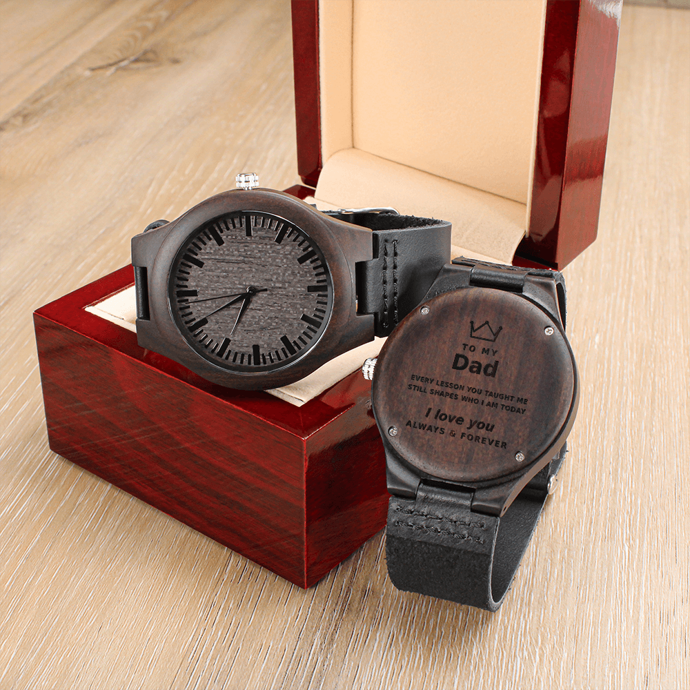 Engraved Wooden Watch For Dad – Custom Sandalwood, Personalized Gift for Him