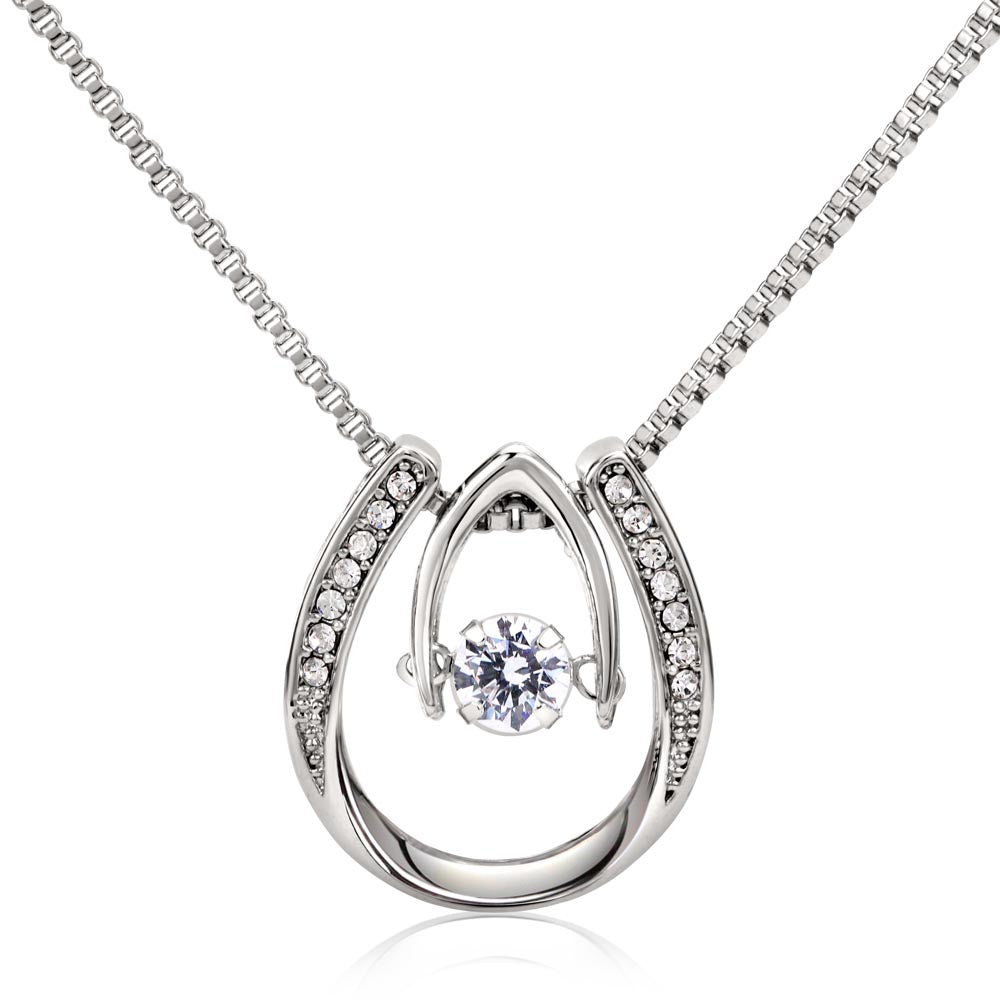 Forever Lucky - CZ Pendant Necklace – White Gold Finish