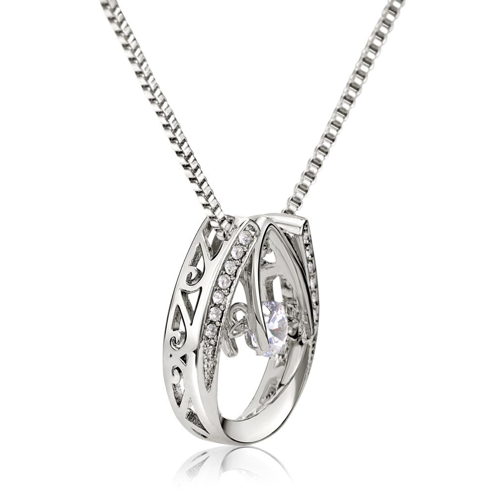 Forever Lucky - CZ Pendant Necklace – White Gold Finish