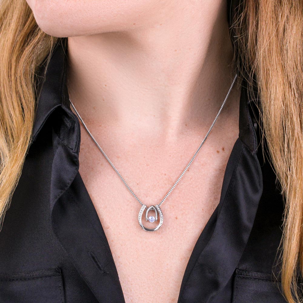 Forever Lucky - CZ Pendant Necklace – White Gold Finish