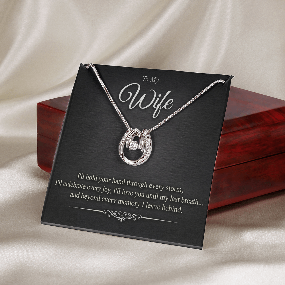 Forever Lucky - CZ Pendant Necklace – White Gold Finish