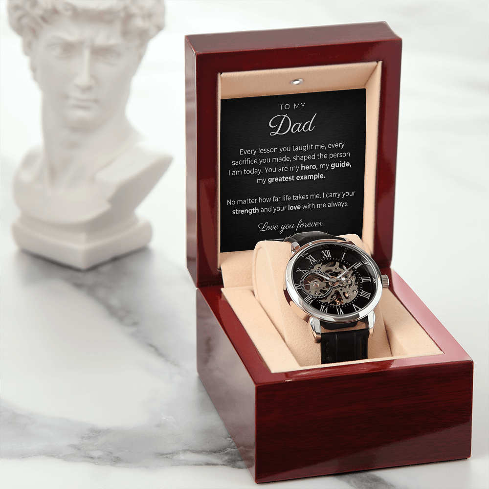 Men's Classic Skeleton Watch – Automatic, Water Resistant, Leather Band ,
