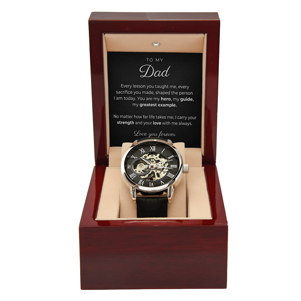 Men's Classic Skeleton Watch – Automatic, Water Resistant, Leather Band ,