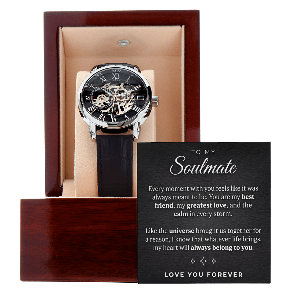 Men's Luxury Skeleton Watch – Automatic, Water Resistant, Leather Band