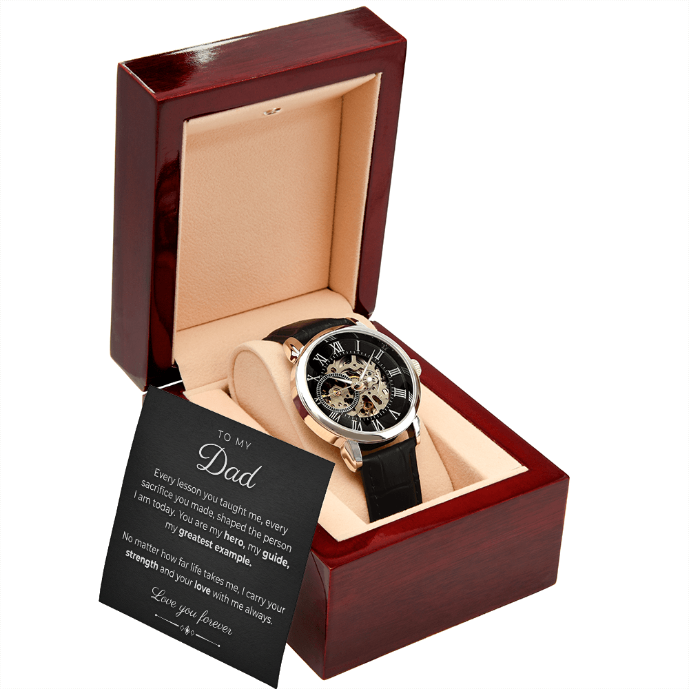 Men's Classic Skeleton Watch – Automatic, Water Resistant, Leather Band ,