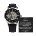 Men's Classic Skeleton Watch – Automatic, Water Resistant, Leather Band ,