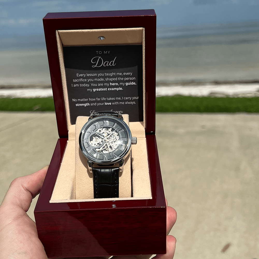 Men's Classic Skeleton Watch – Automatic, Water Resistant, Leather Band ,