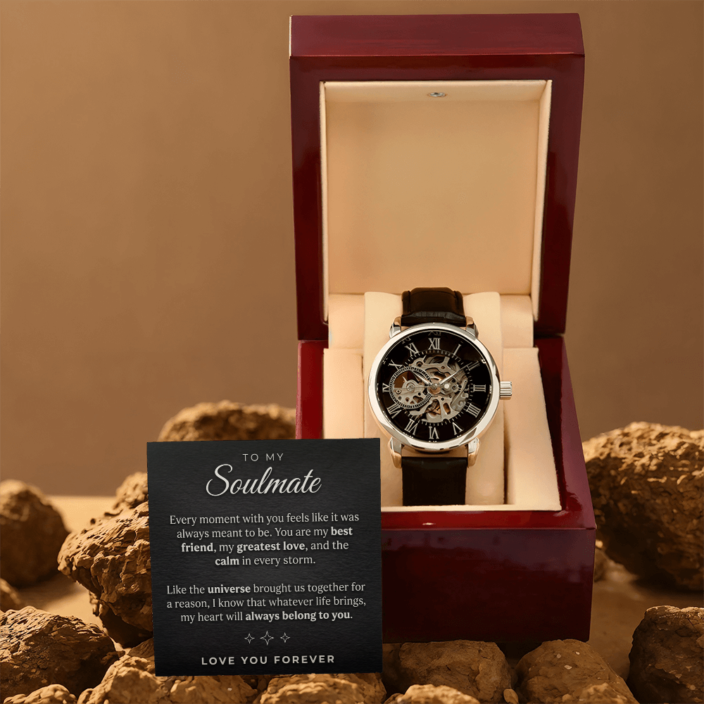 Men's Luxury Skeleton Watch – Automatic, Water Resistant, Leather Band