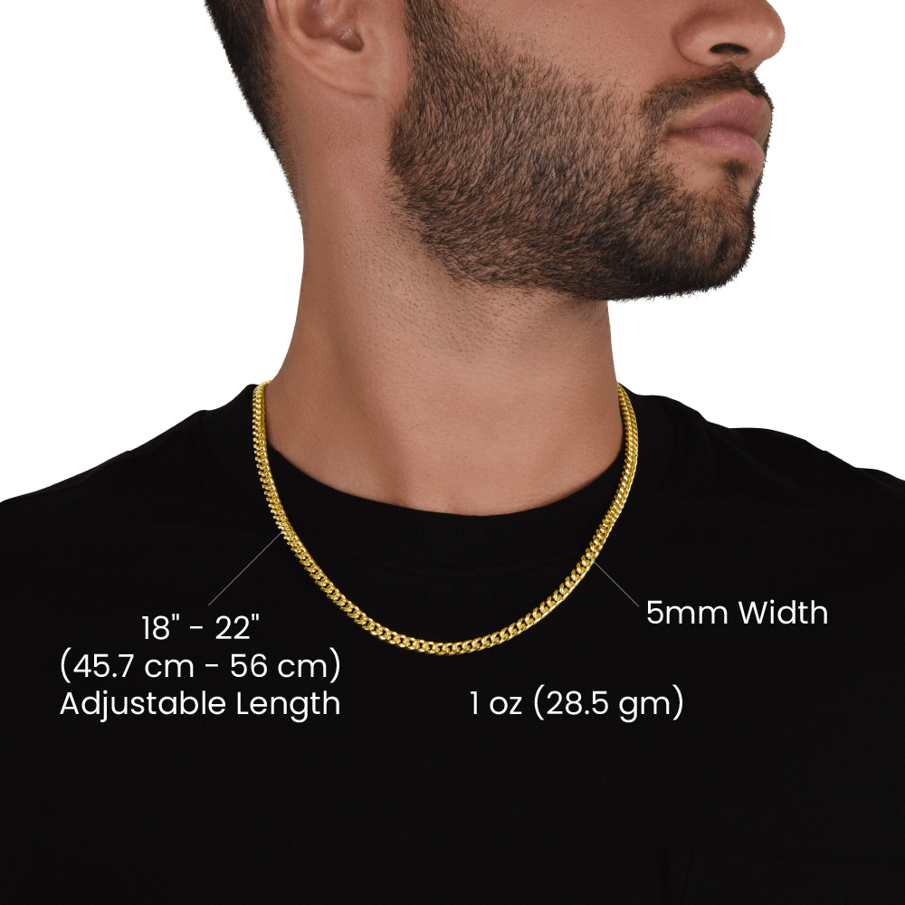 Cuban Link Chain – Stainless Steel or 18K Gold, Adjustable Necklace
