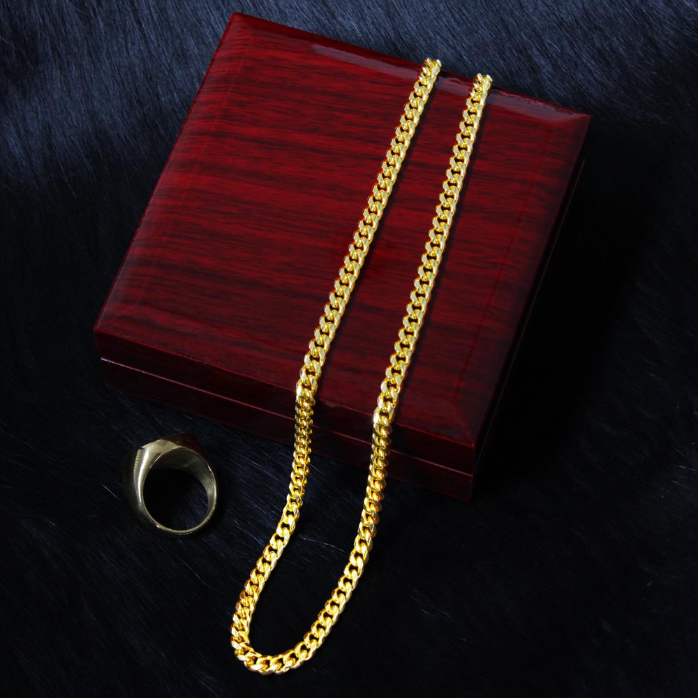 Men's Cuban Link Chain – 18K Gold or Stainless Steel Necklace