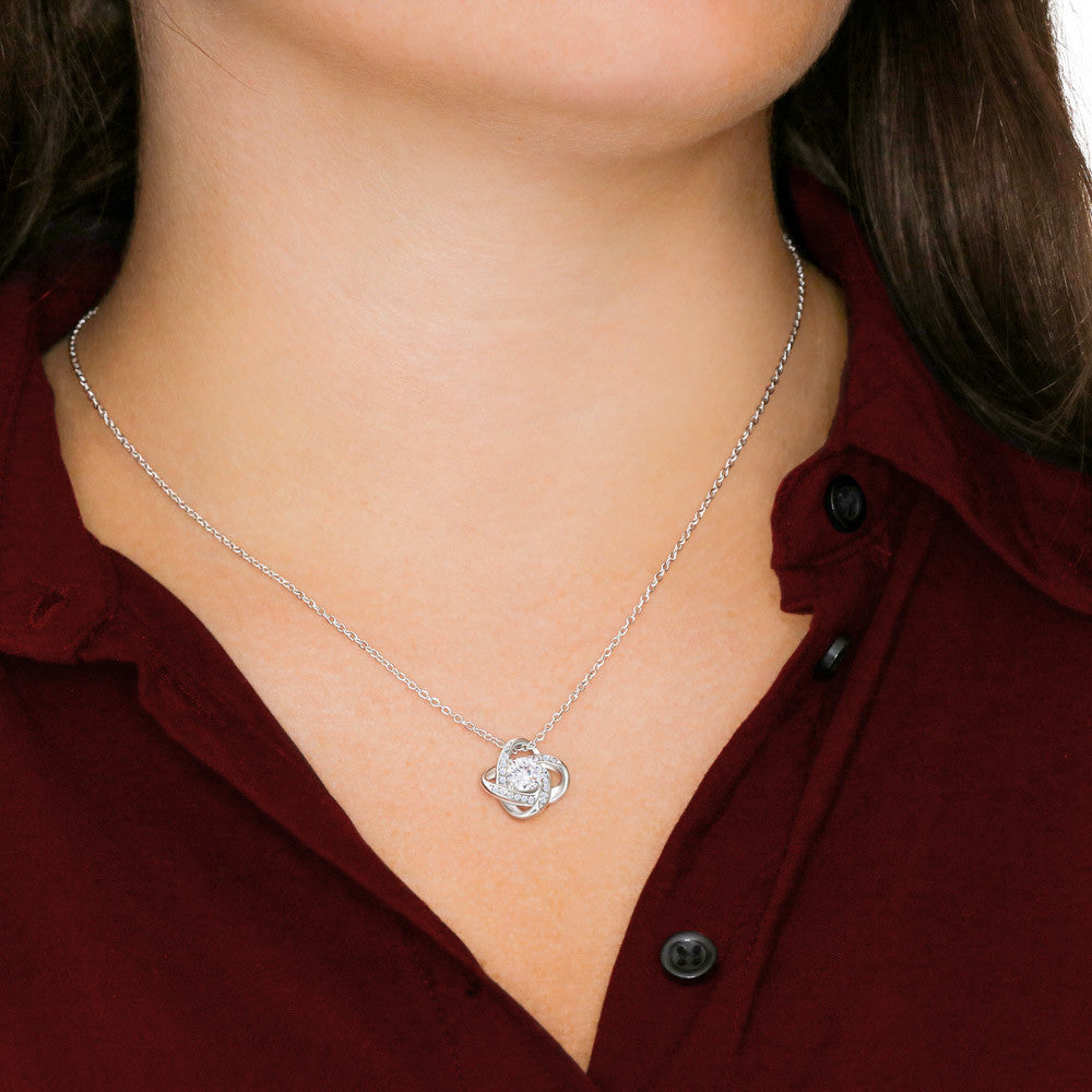 Love Knot Necklace – Round Cut CZ Pendant