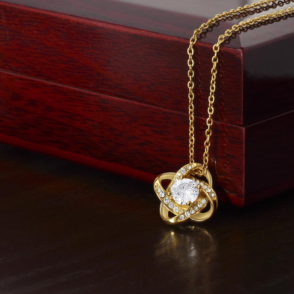 Love Knot Necklace – Round Cut CZ Pendant