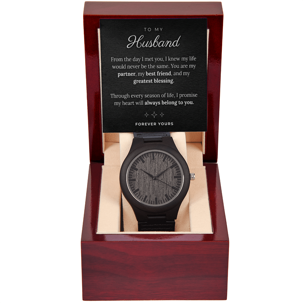 Personalized Sandalwood Watch – Custom Engraved Gift for Him