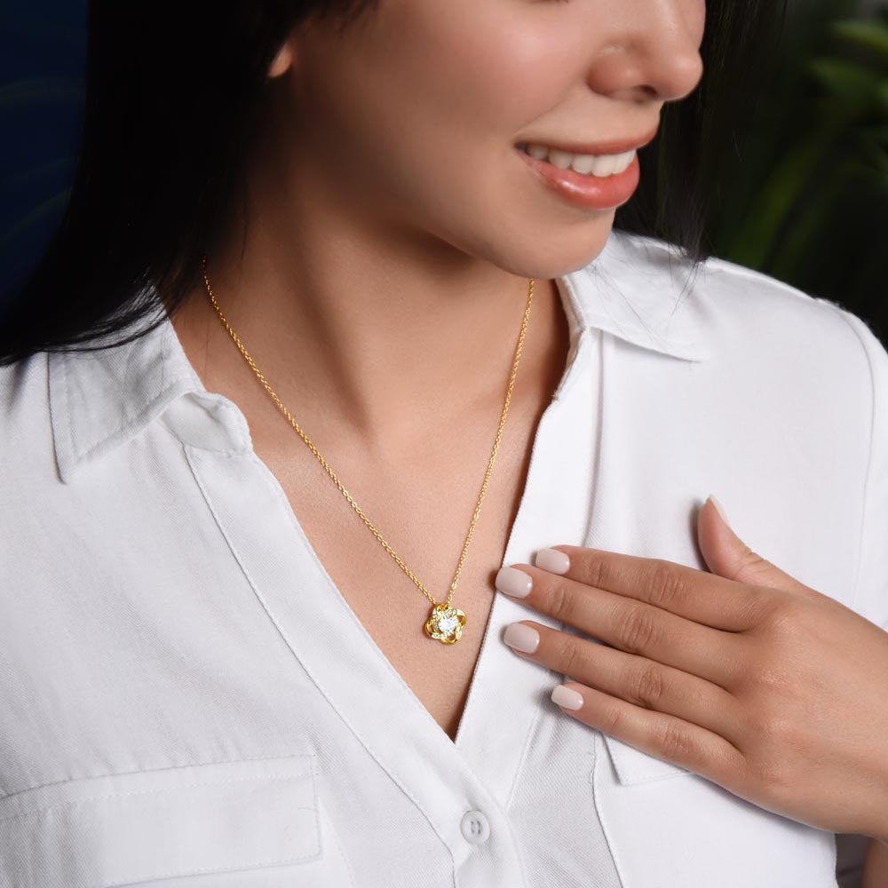 Love Knot Pendant Necklace – 14k/18k Gold Finish, Women's Gift Jewellery