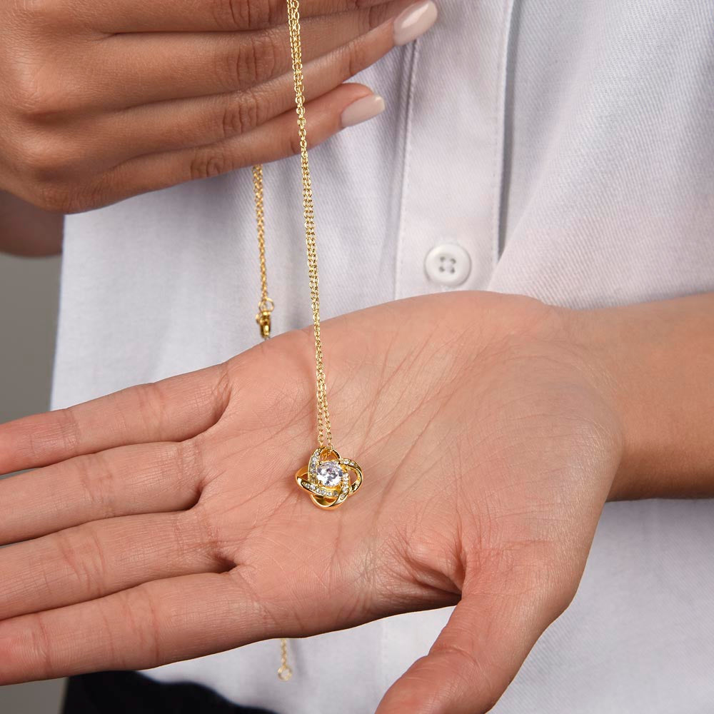 Love Knot Pendant Necklace – 14k/18k Gold Finish, Women's Gift Jewellery