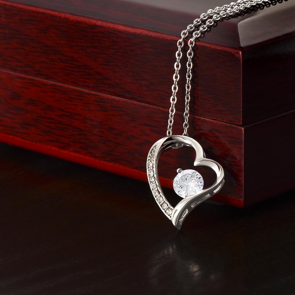 Open Heart Necklace – Gold Finish CZ Pendant with Gift Box