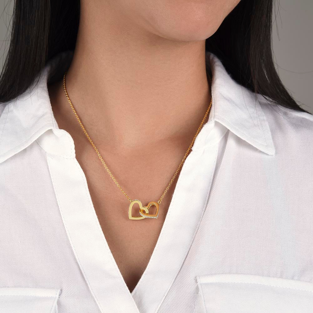 Interlocking Hearts Necklace – Rose Gold & Stainless Steel Finish