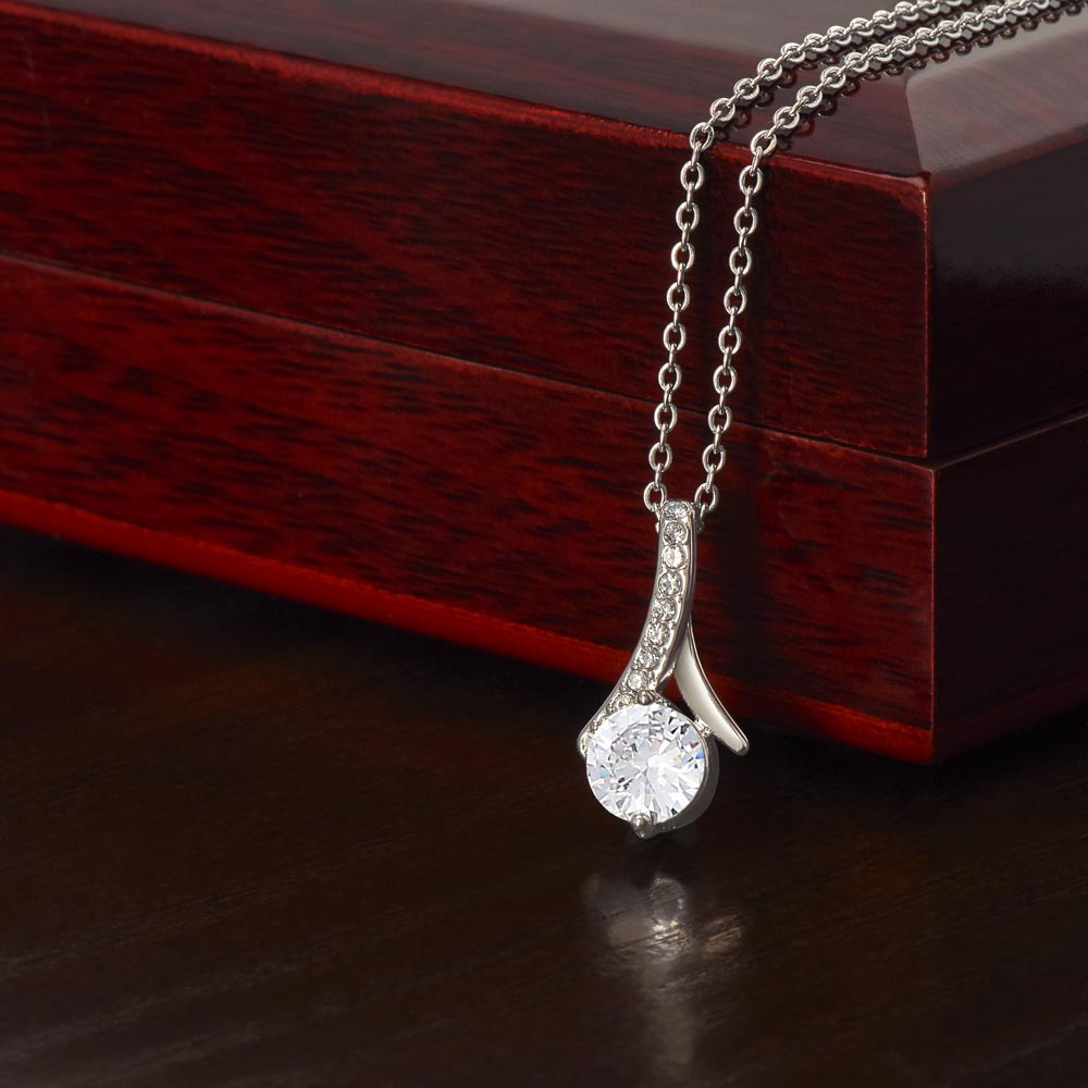 Swirl Drop Necklace – Gold Finish CZ Pendant with Gift Box