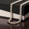 Men's Cuban Link Necklace – Gold Finish, Adjustable Chain, Gift Box