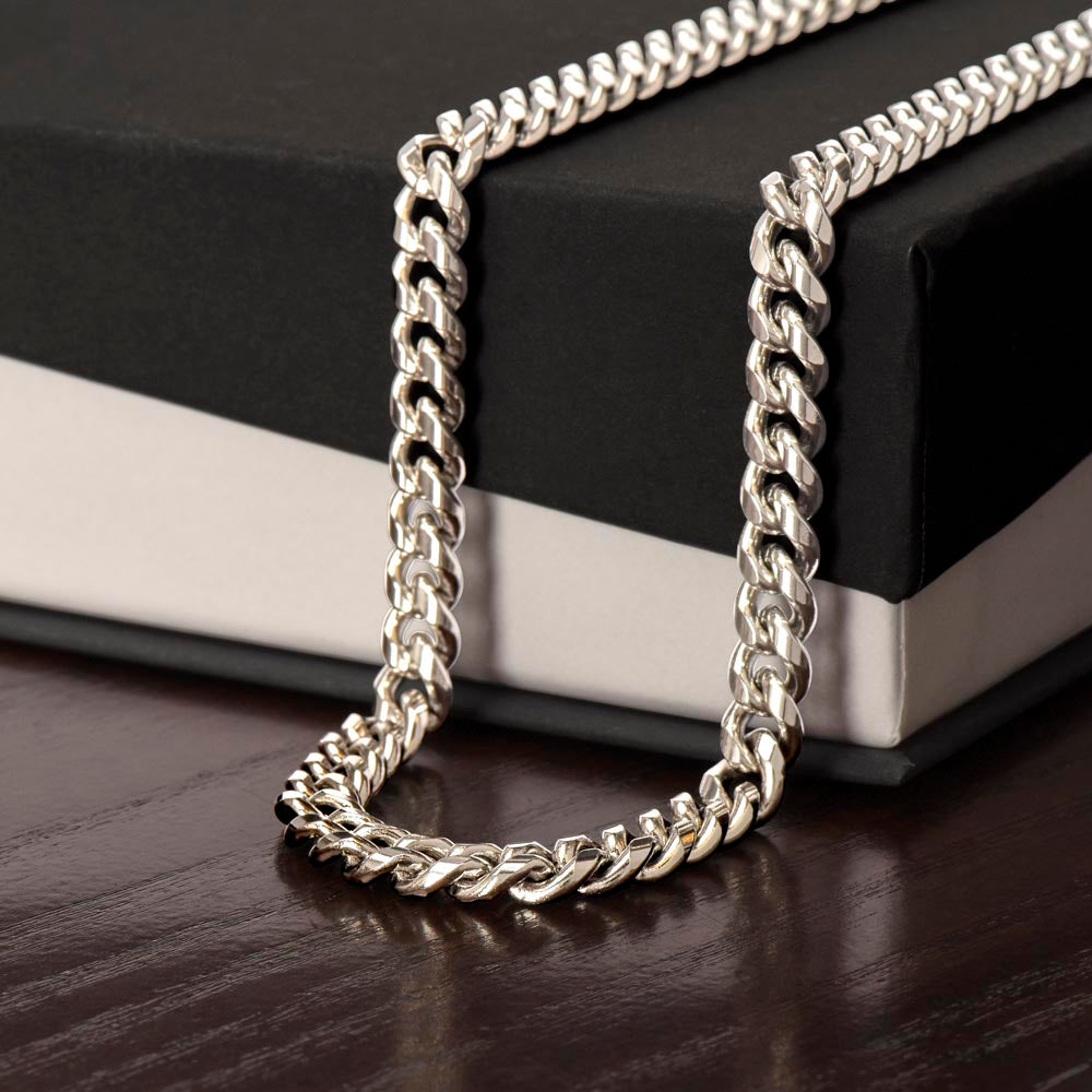 Men's Cuban Link Necklace – Gold Finish, Adjustable Chain, Gift Box