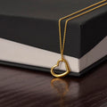 Open Heart Outline Necklace – Sterling Silver, Gold Finish