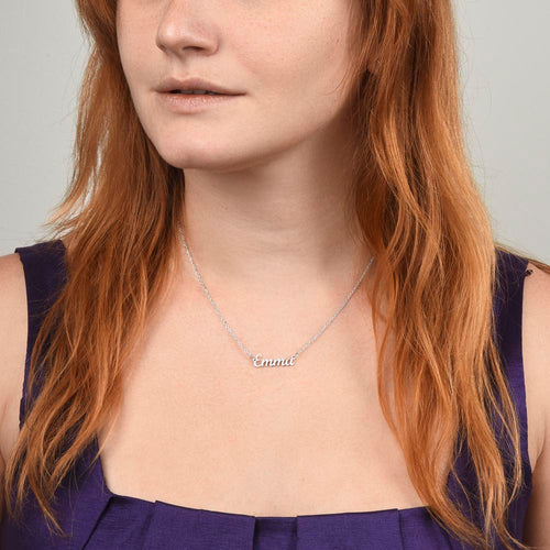 Custom Name Necklace – Personalized Cursive Nameplate Pendant, Stainless Steel or Gold