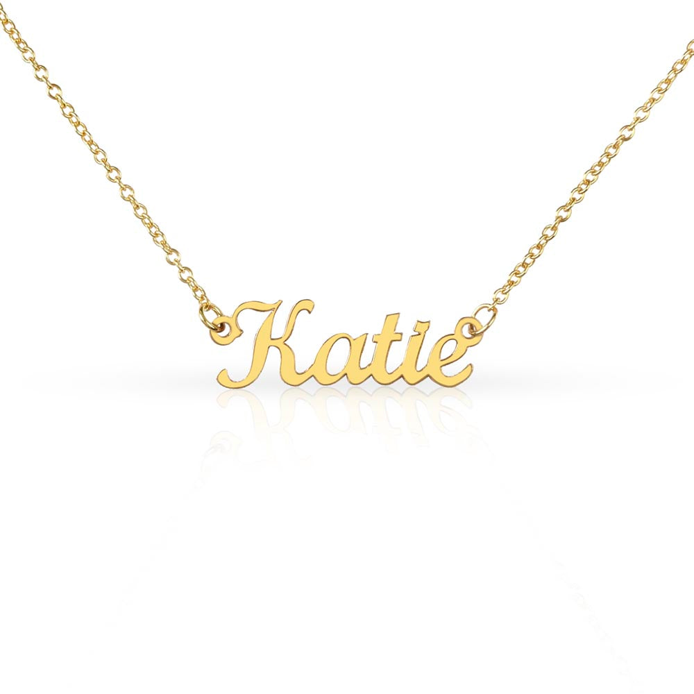 Custom Name Necklace – Personalized Cursive Nameplate Pendant, Stainless Steel or Gold
